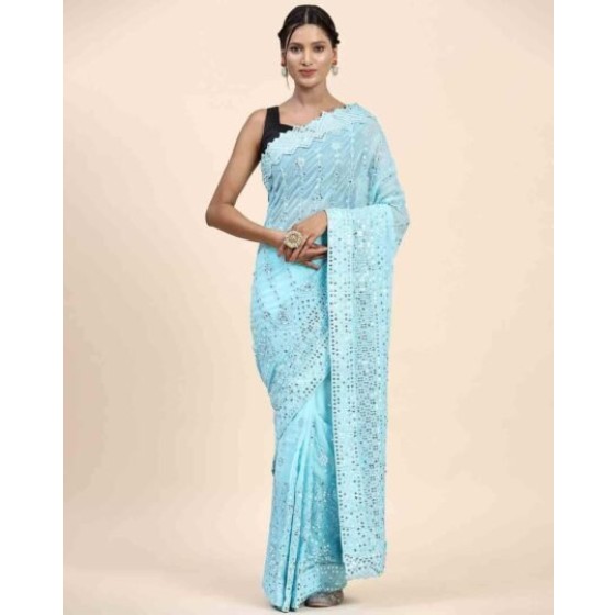 Floral Woven Satin Silk Saree with Tassels
