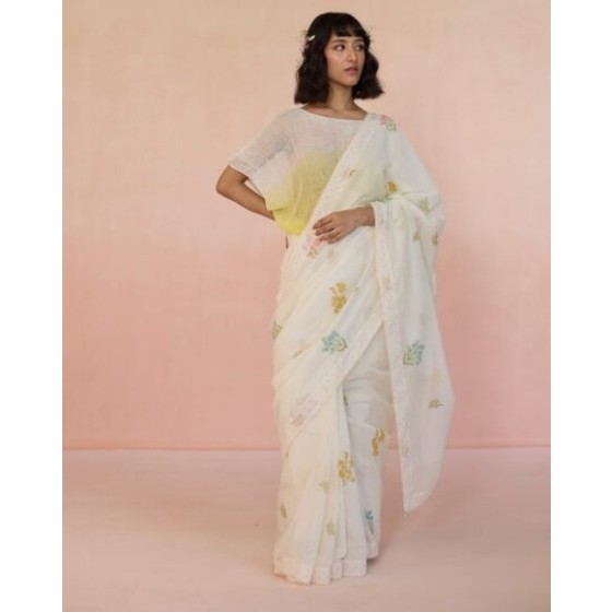 Women Woven Saree with Contrast Border