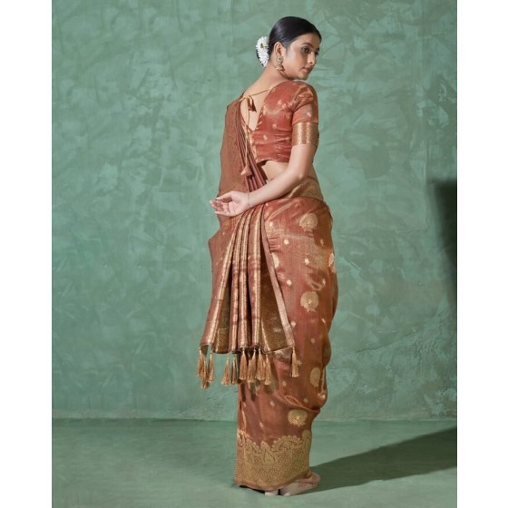 Floral Print Saree with Tassels
