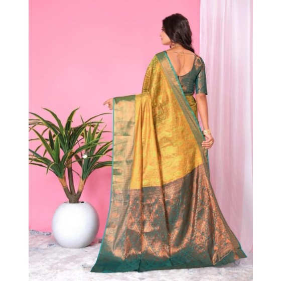 Floral Print Saree with Tassels